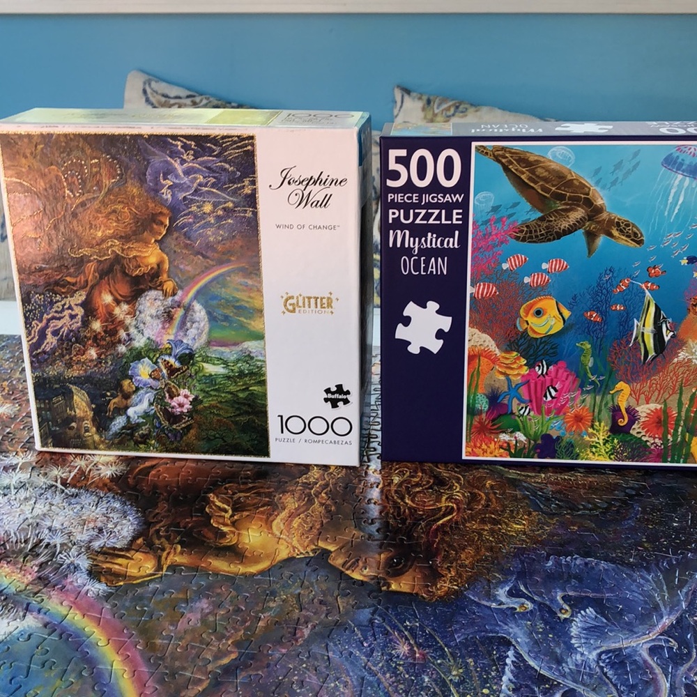 2 puzzles Josephine wall 1000 piece and 500 piece